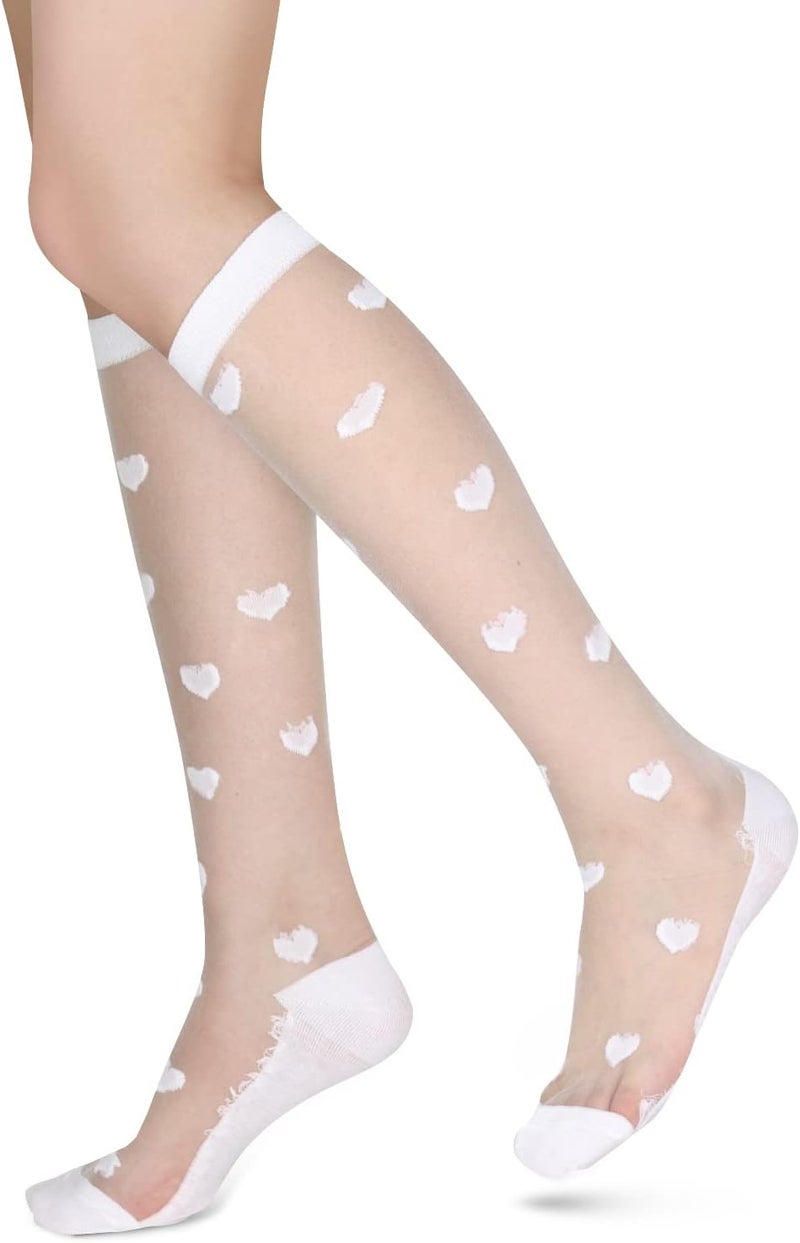Benefeet Sox Womens Lace Knee High Socks Girls Sheer Mesh Knee High Stockings Cute Fishnet Lolita Calf Sock - Image 1